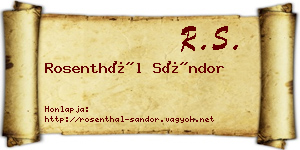 Rosenthál Sándor névjegykártya